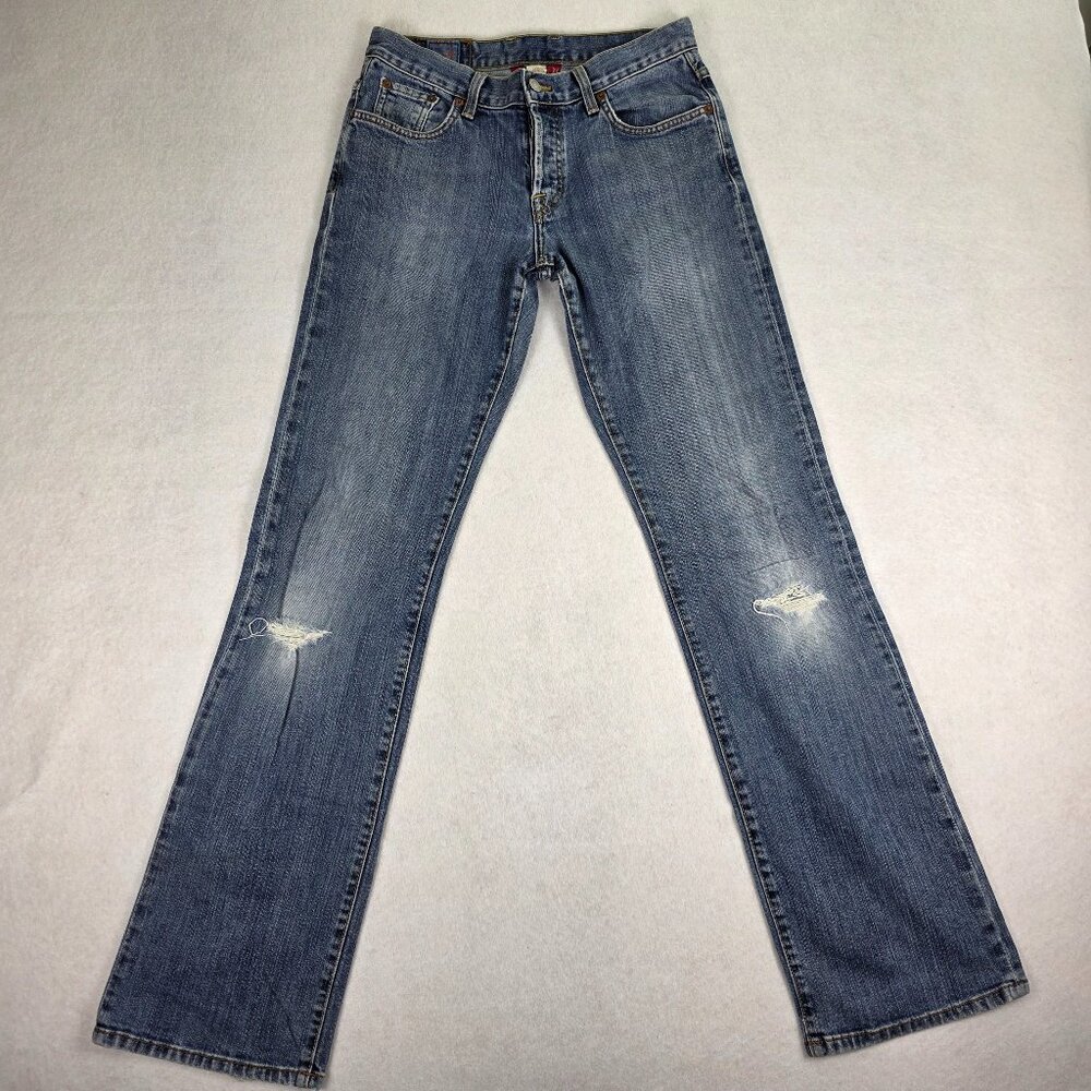 Lucky‎ Brand Women’s Jeans Size 4 Distressed Straight Leg Medium Wash